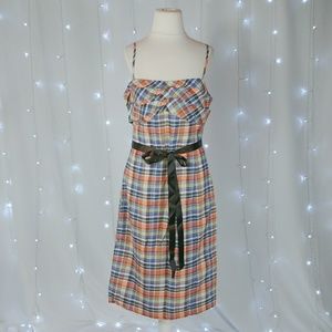 Ellavie Spaghetti Strap Plaid Dress